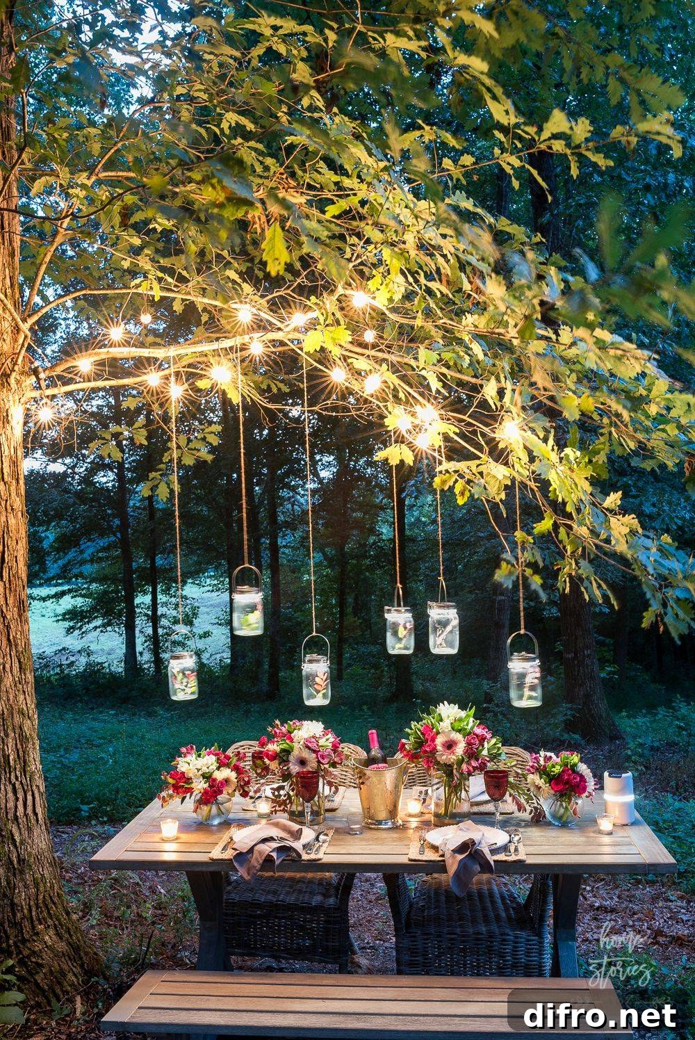 Fairy Lights Strung on A Tree