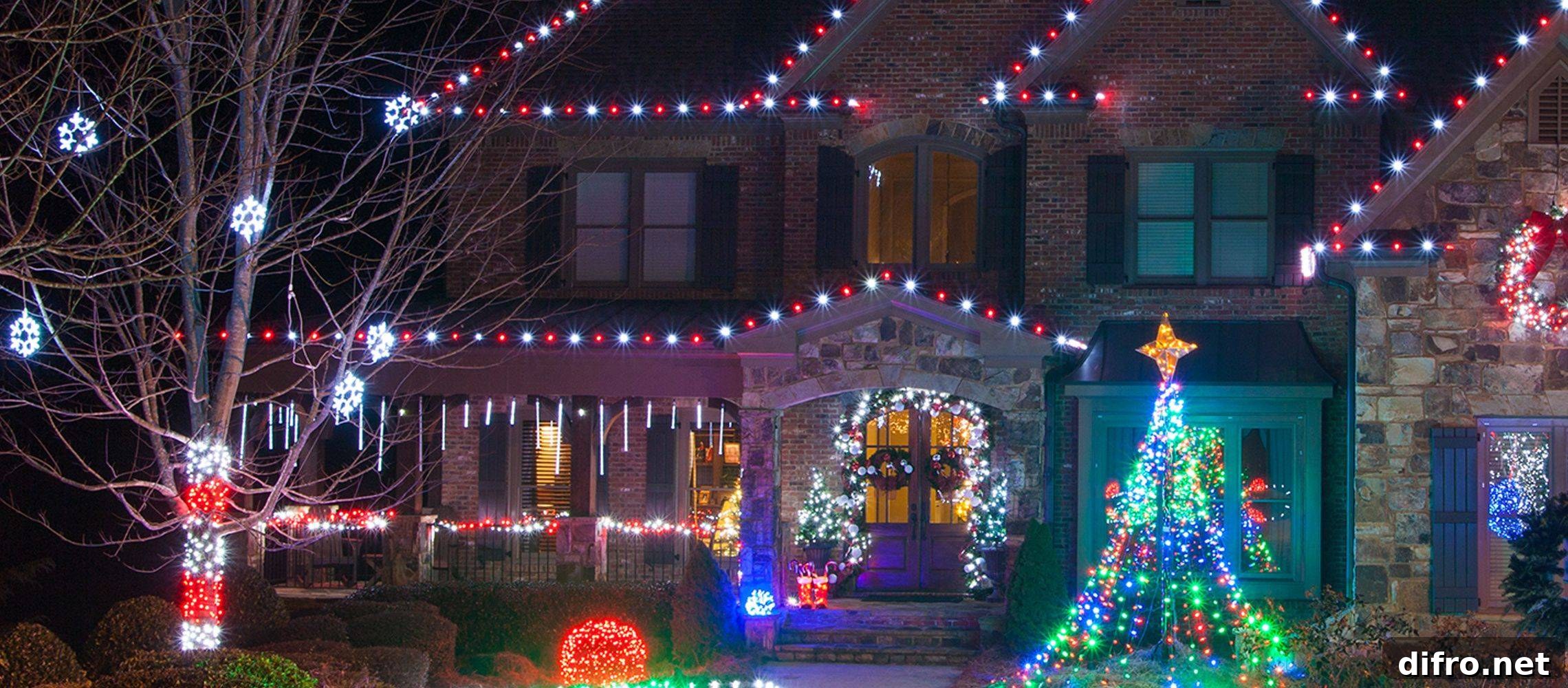 Christmas Lights along Roof or Fence