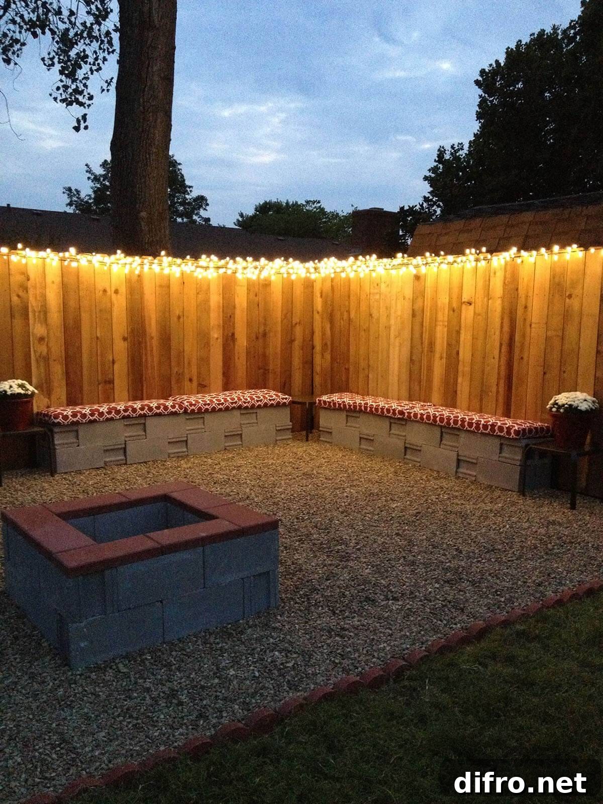 Christmas Lights along Fence
