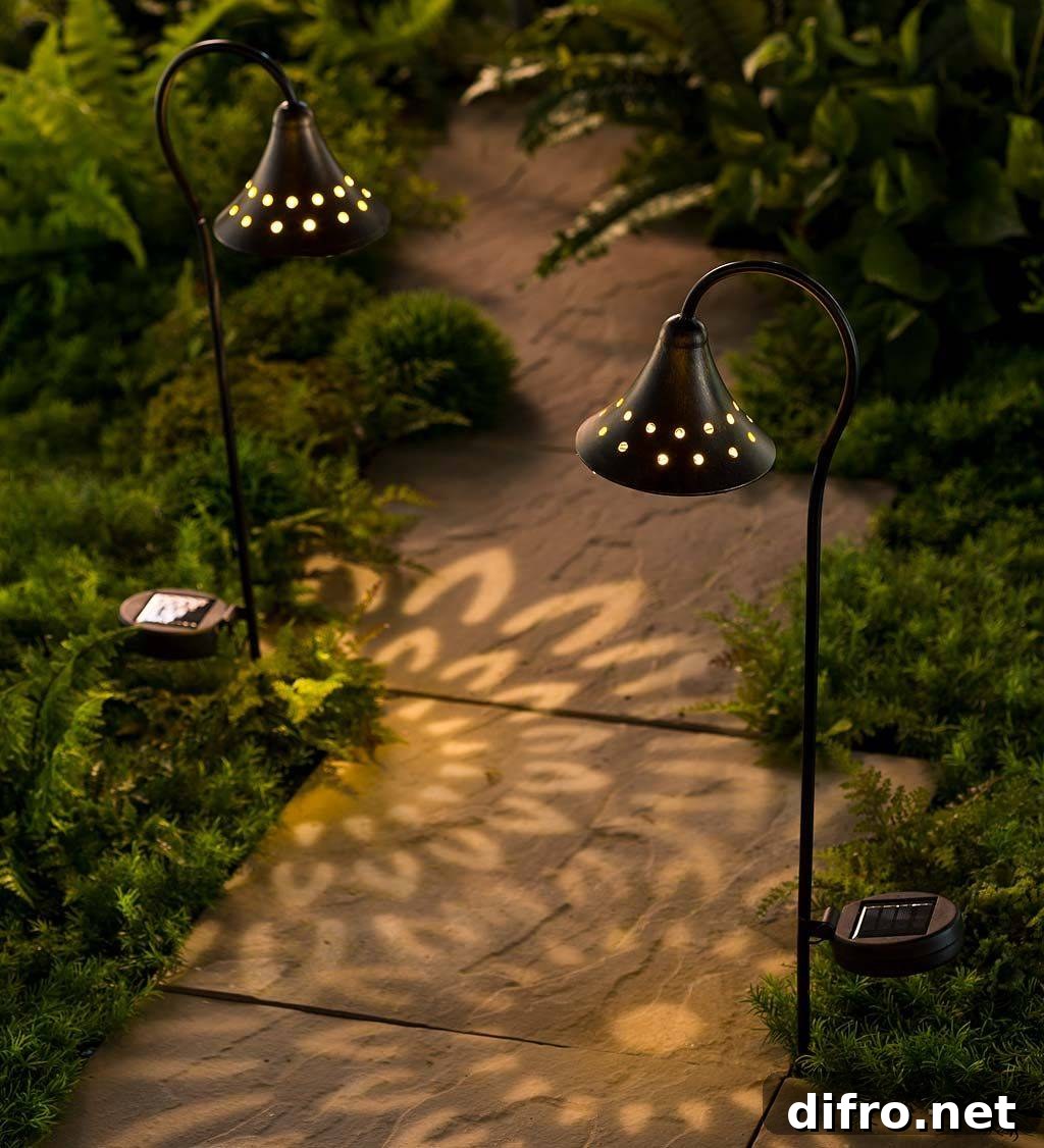 Solar Lanterns along Pathway
