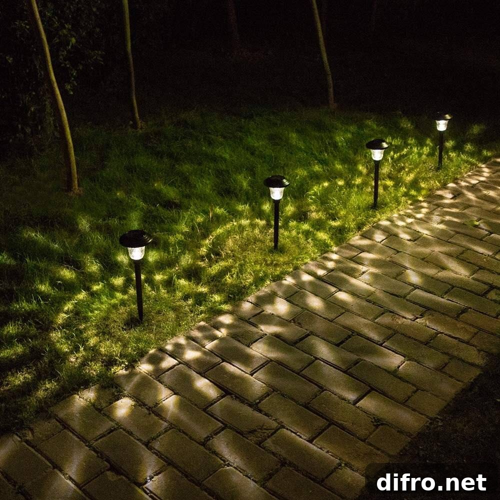 Solar Lanterns on Pathway