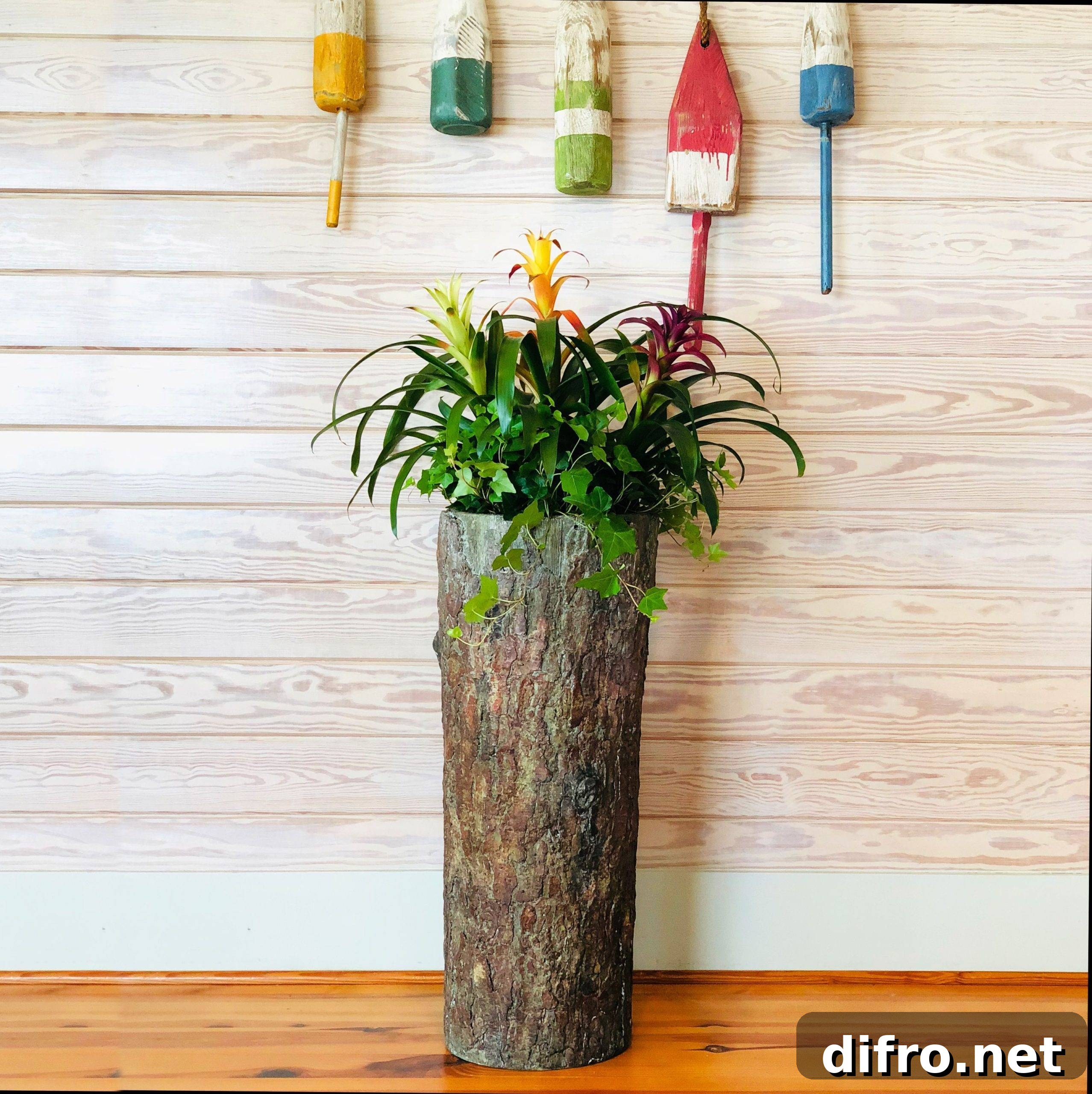 Tall Log Planters