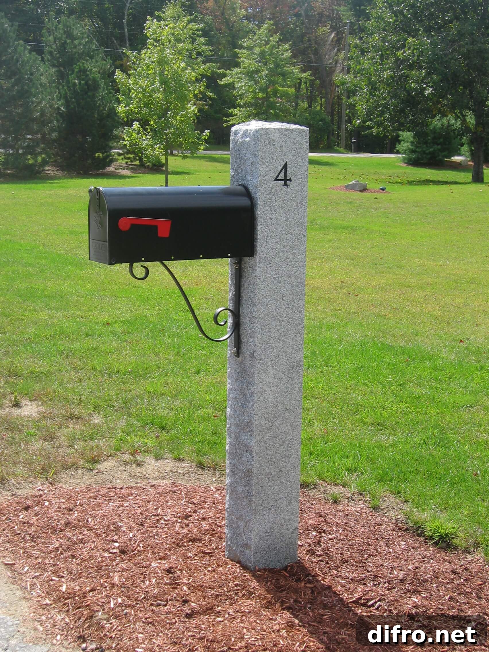 Granite Mailbox Post
