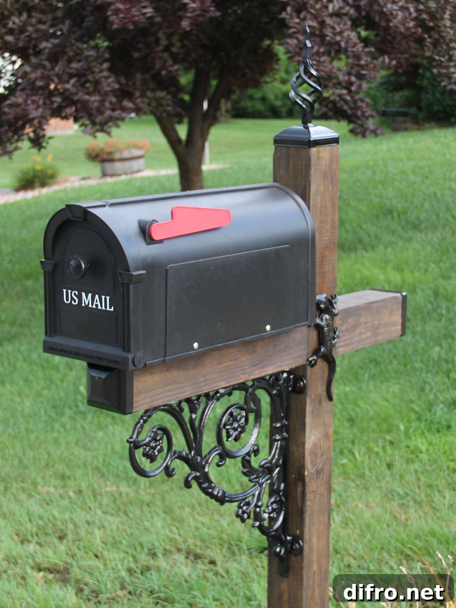 Wood and Iron Mailbox