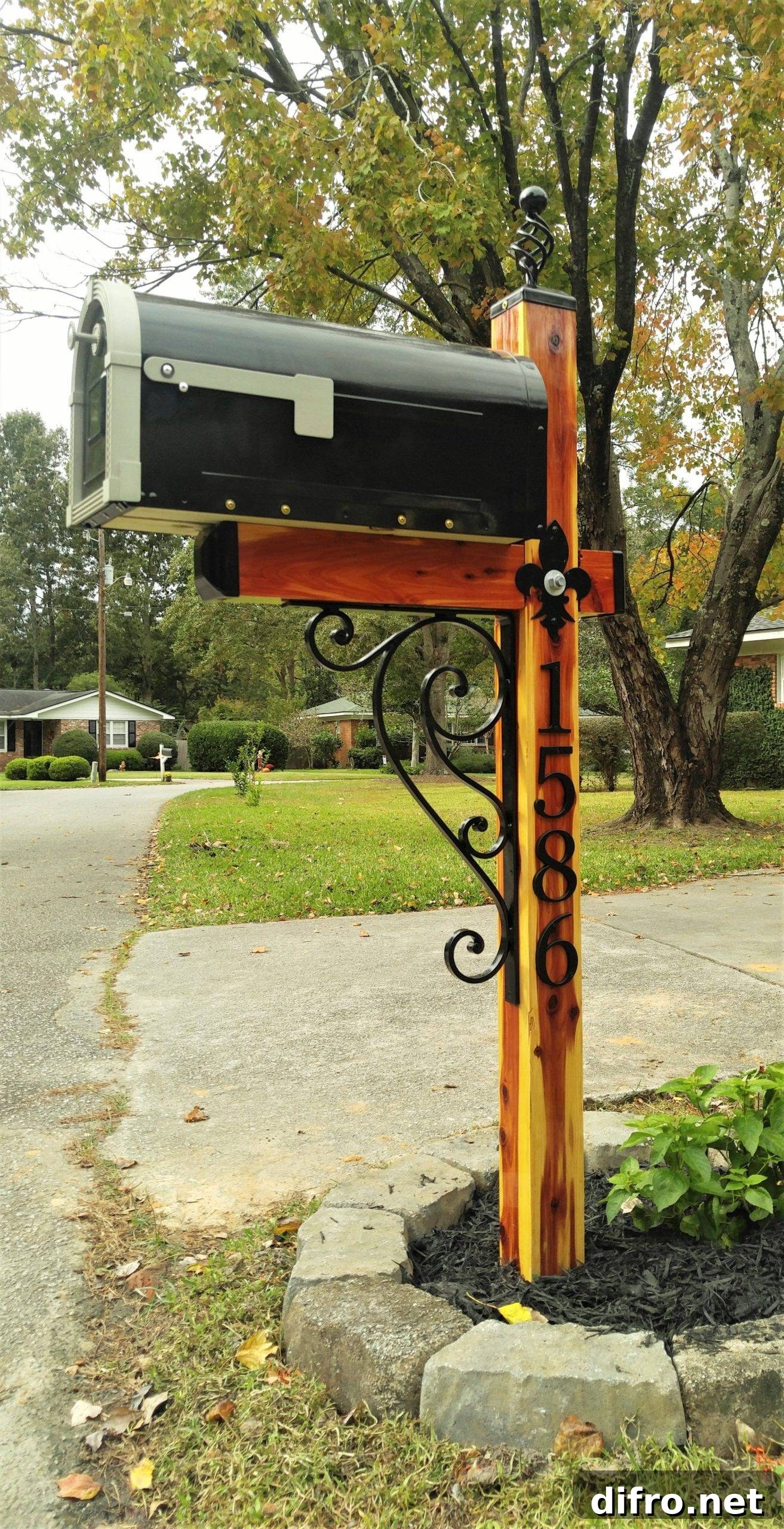Iron and Wood Mailbox.