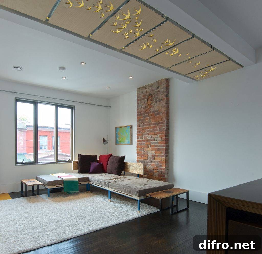 Ceiling panels with fabulous design adds pattern and glam to the interior