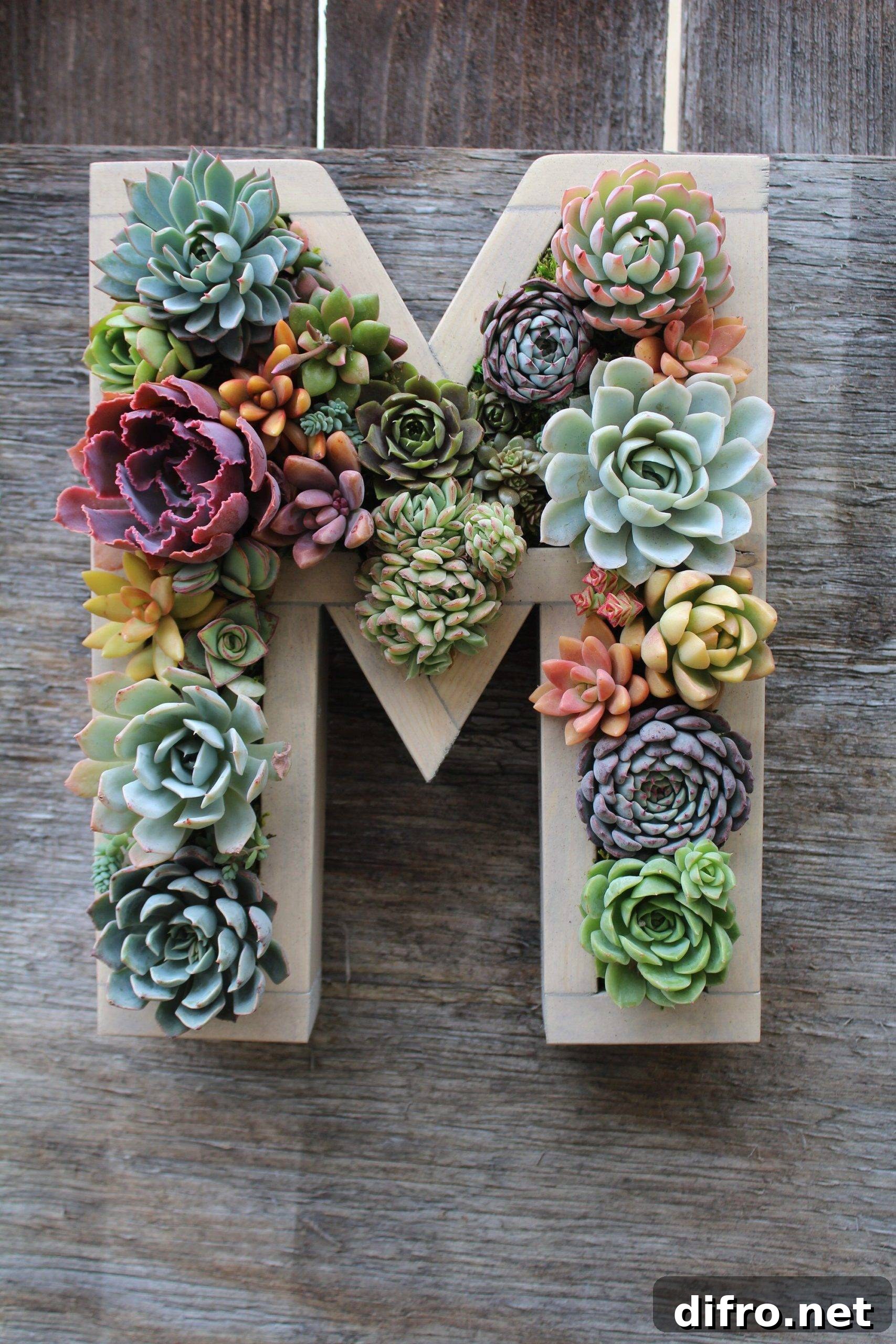 Succulent Letter Display
