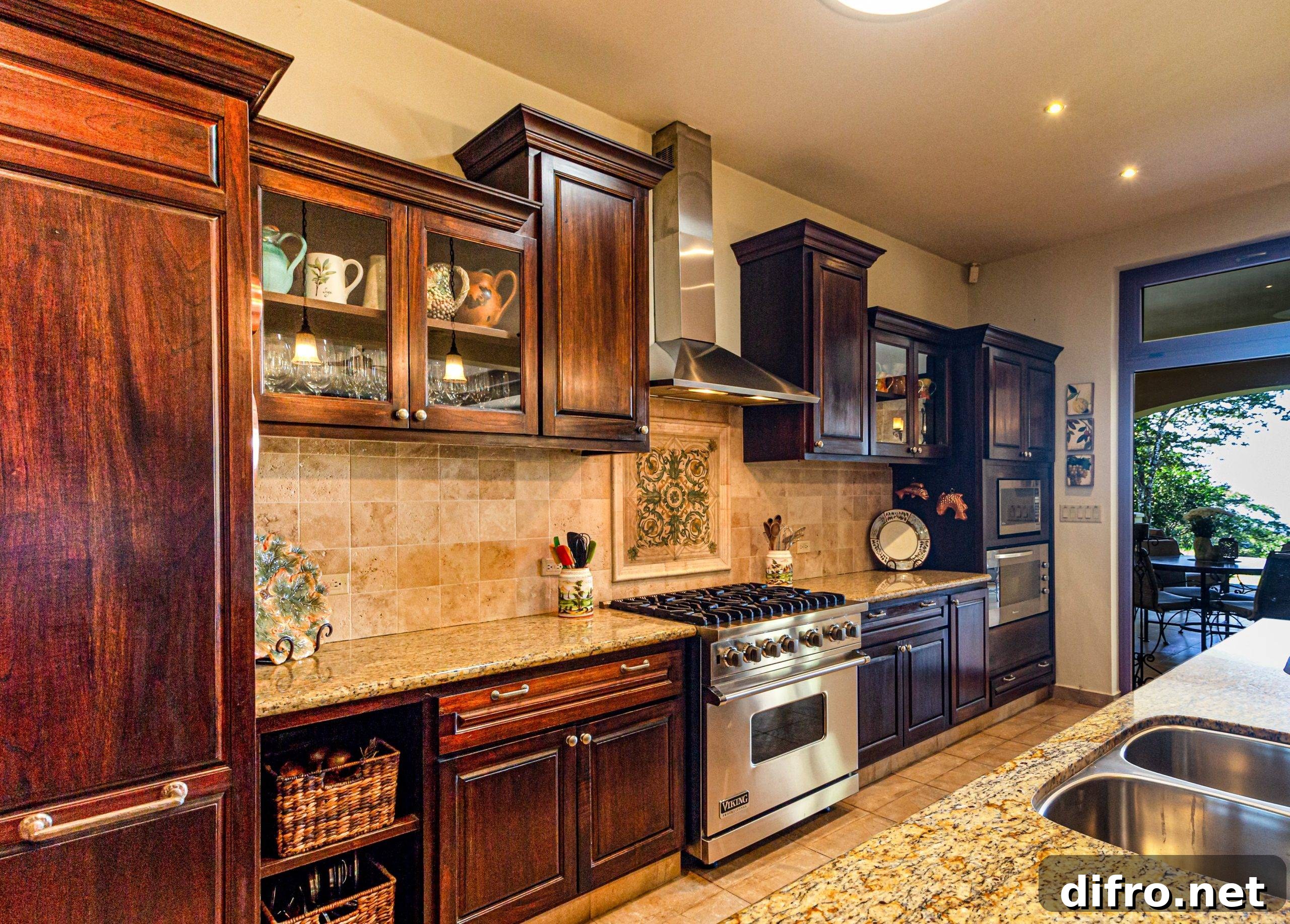 Kitchen with wood cabinetry