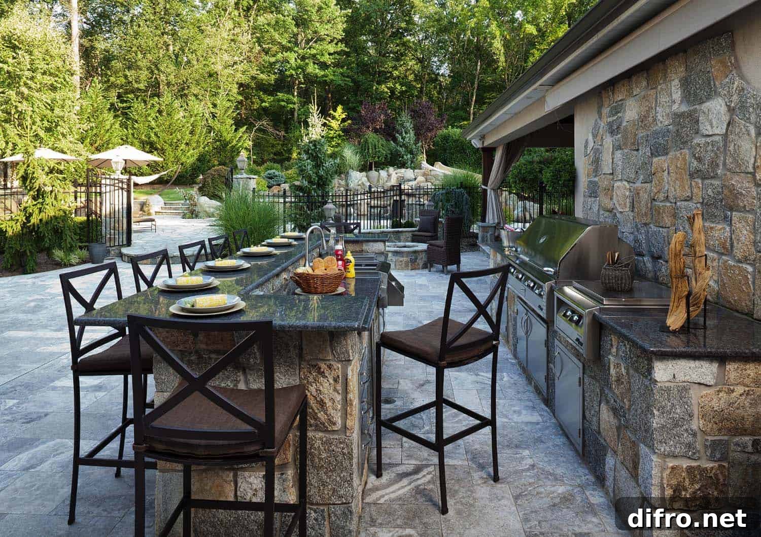 Outdoor Kitchen with Dining Area
