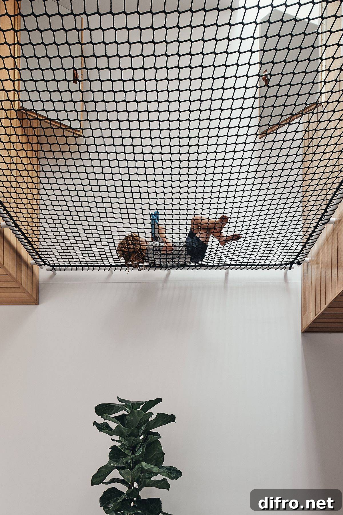 Central void with net at Earl Street House