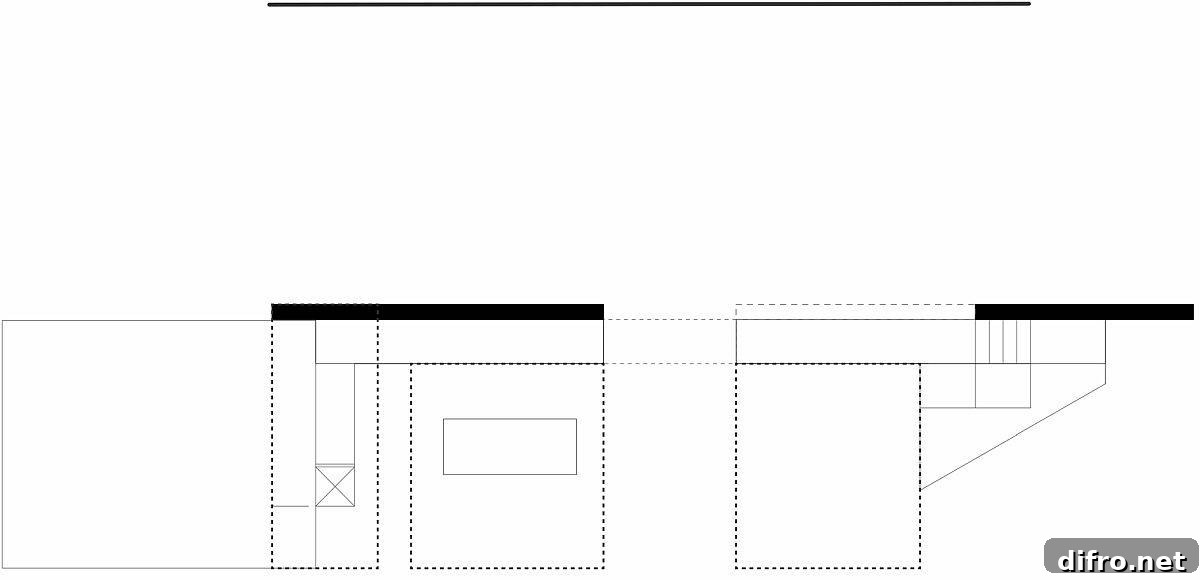 Lower level floor plan of the house