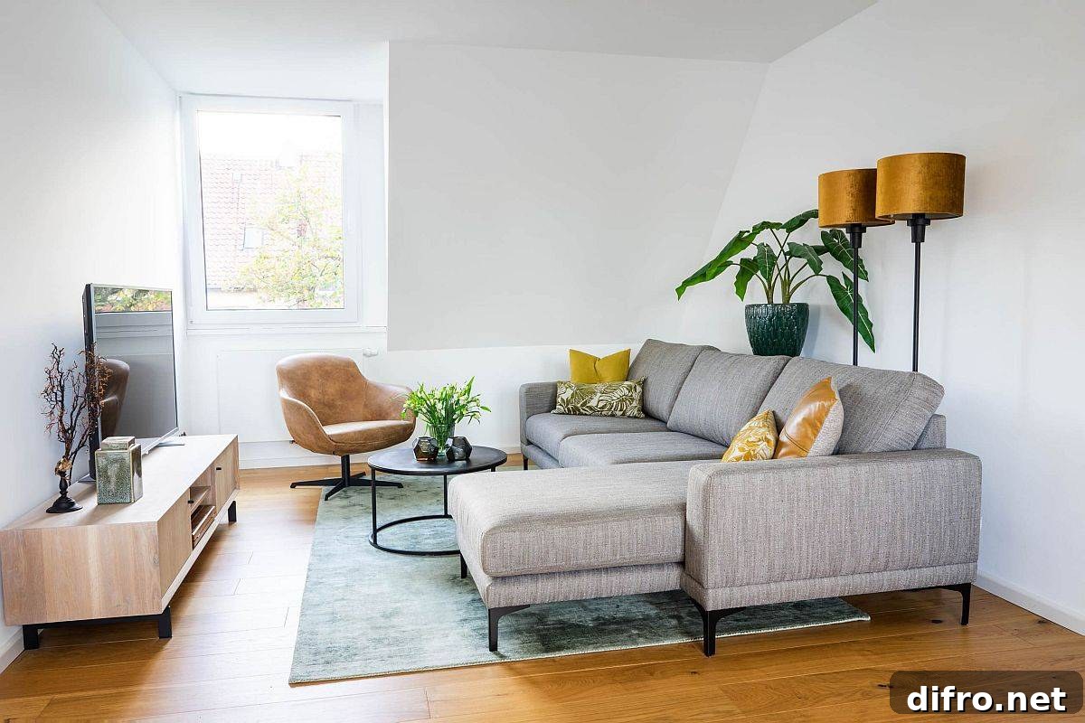 Let the room size determine decor