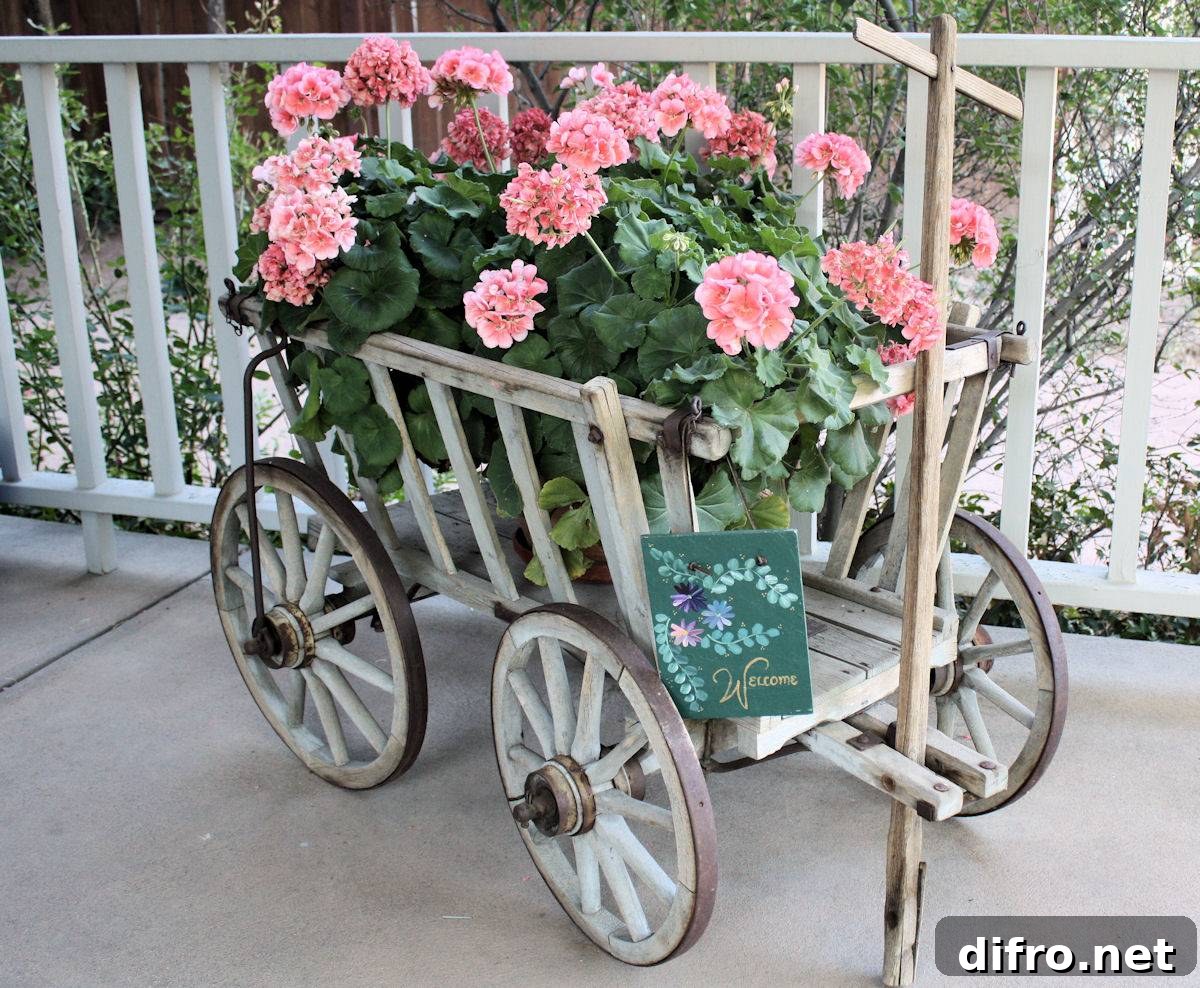 Vintage Cart Gardening Display