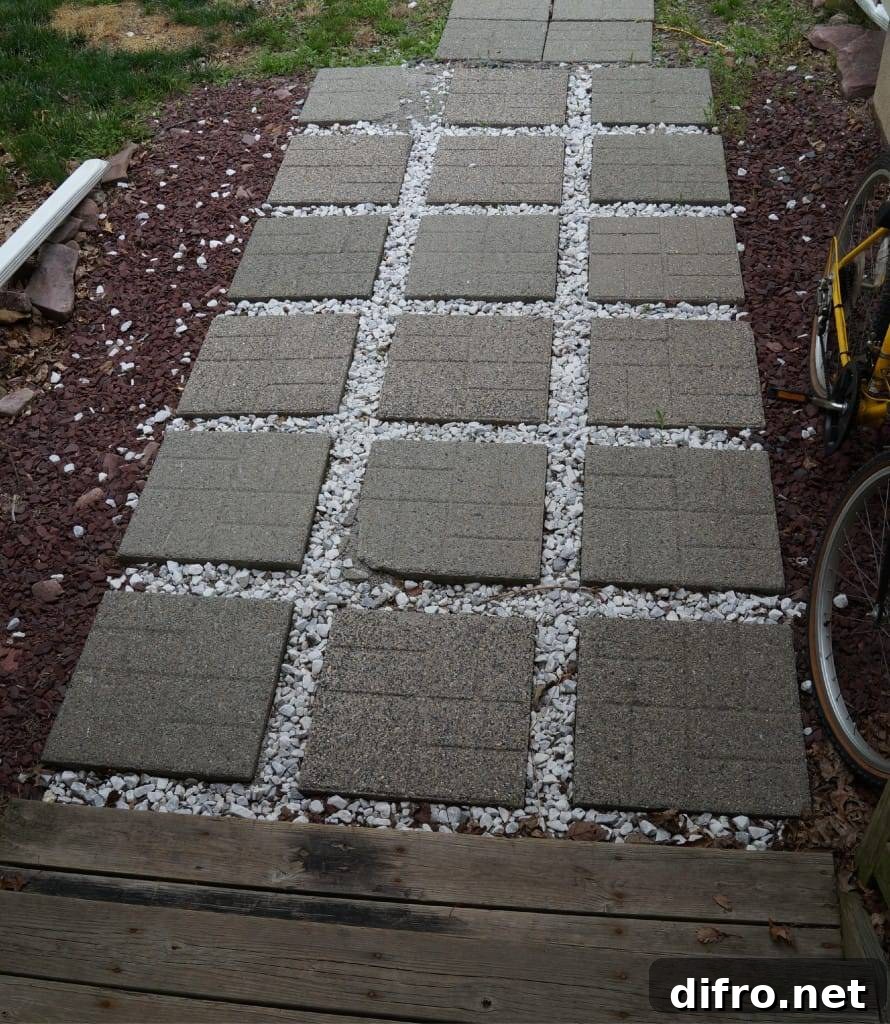 Molded Stepping Stones on Pathway