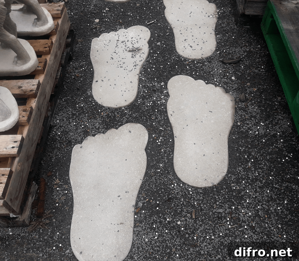 Foot Shaped Steps for Sandy Yard