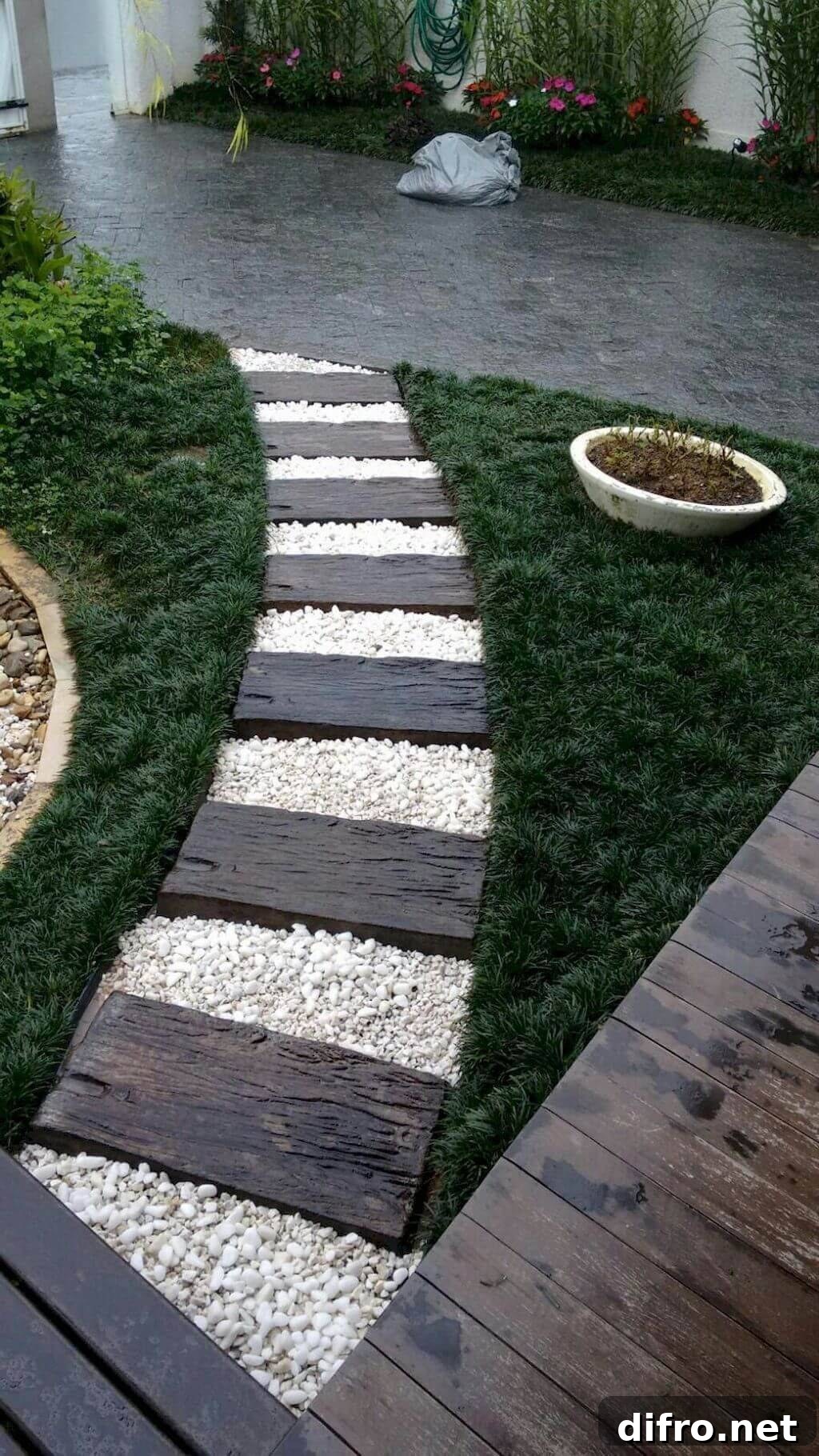Wood and Stone Pathway.