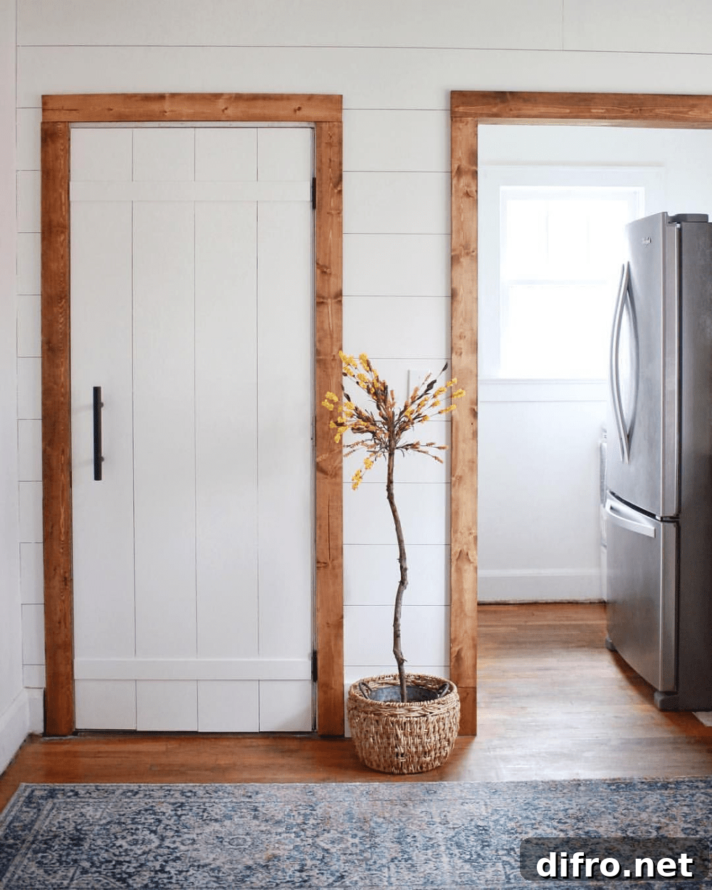 Shiplap Wall to Frame Door