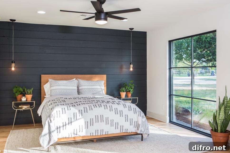 Painted Shiplap Accent Wall