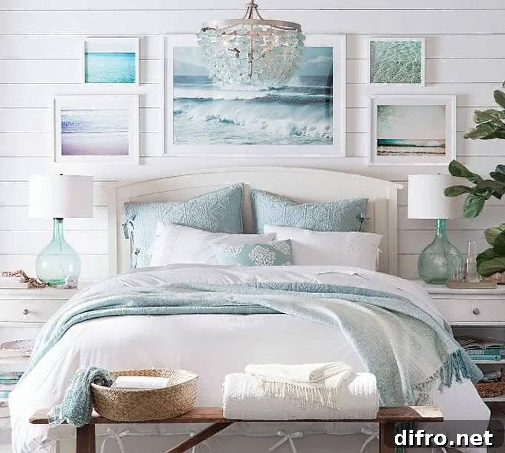 Beach Inspired Picture Frames on Shiplap Wall