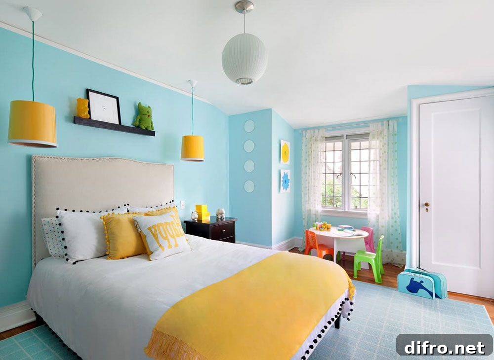 Teal and Yellow Bedroom Accessories