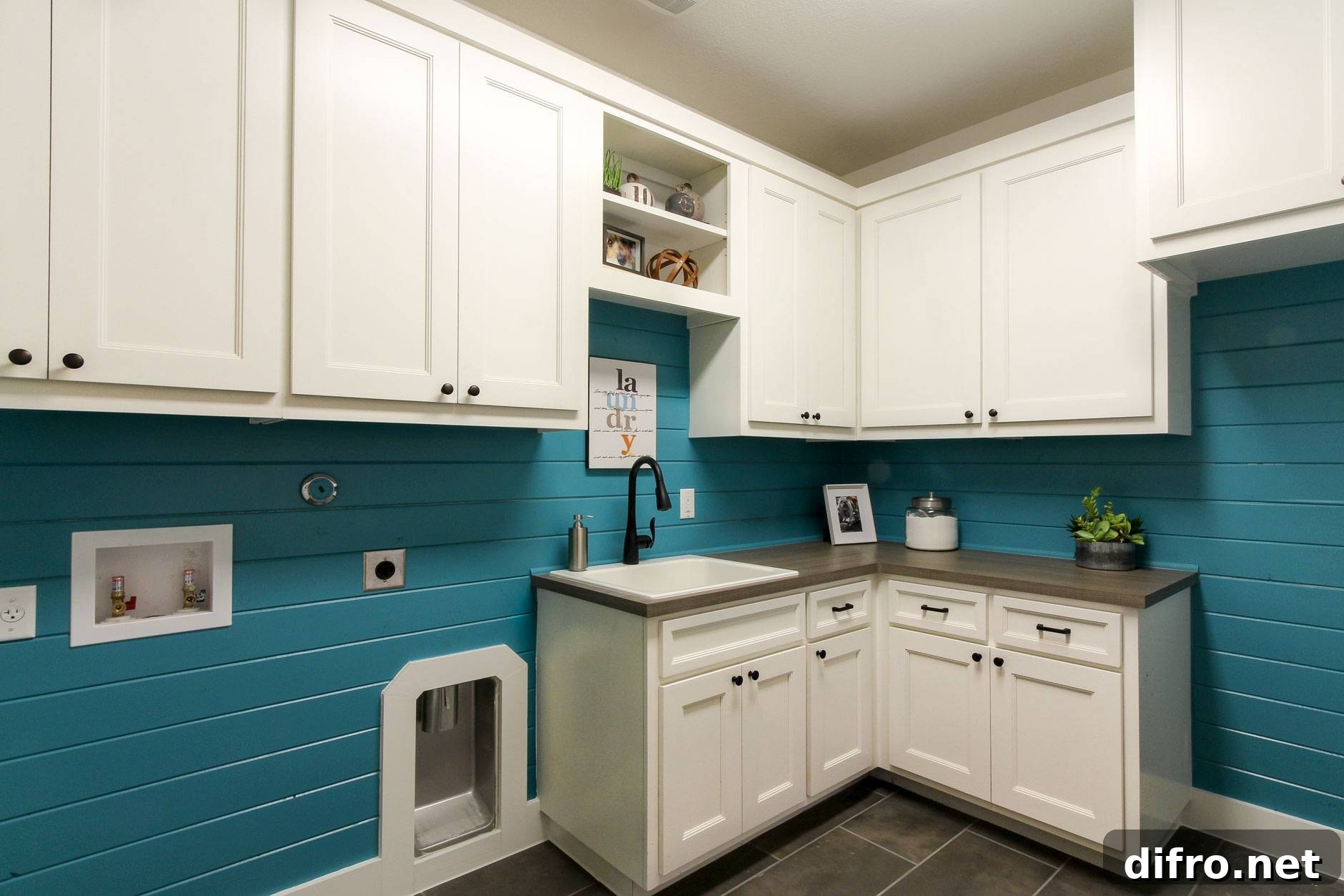 Teal Shiplap Wall