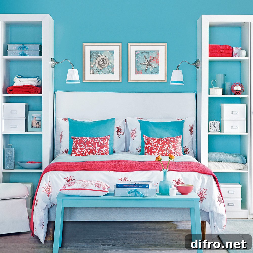 Teal and Coral Accessories.
