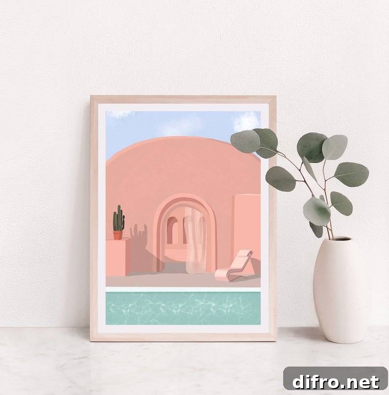 Pink pool art print