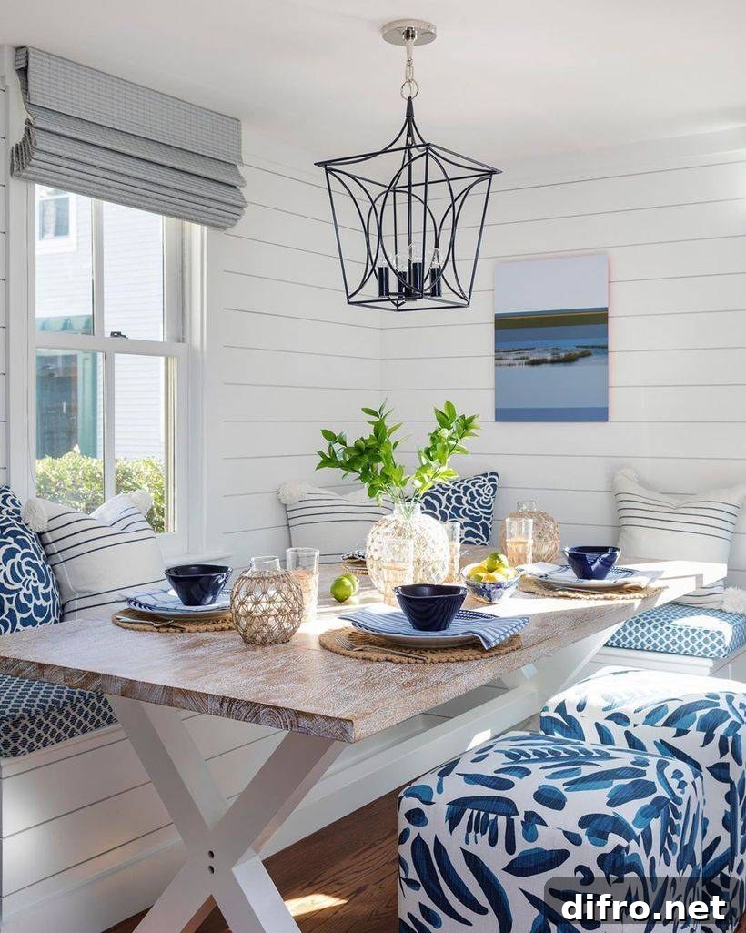 Breakfast Nook with Shiplap Walls