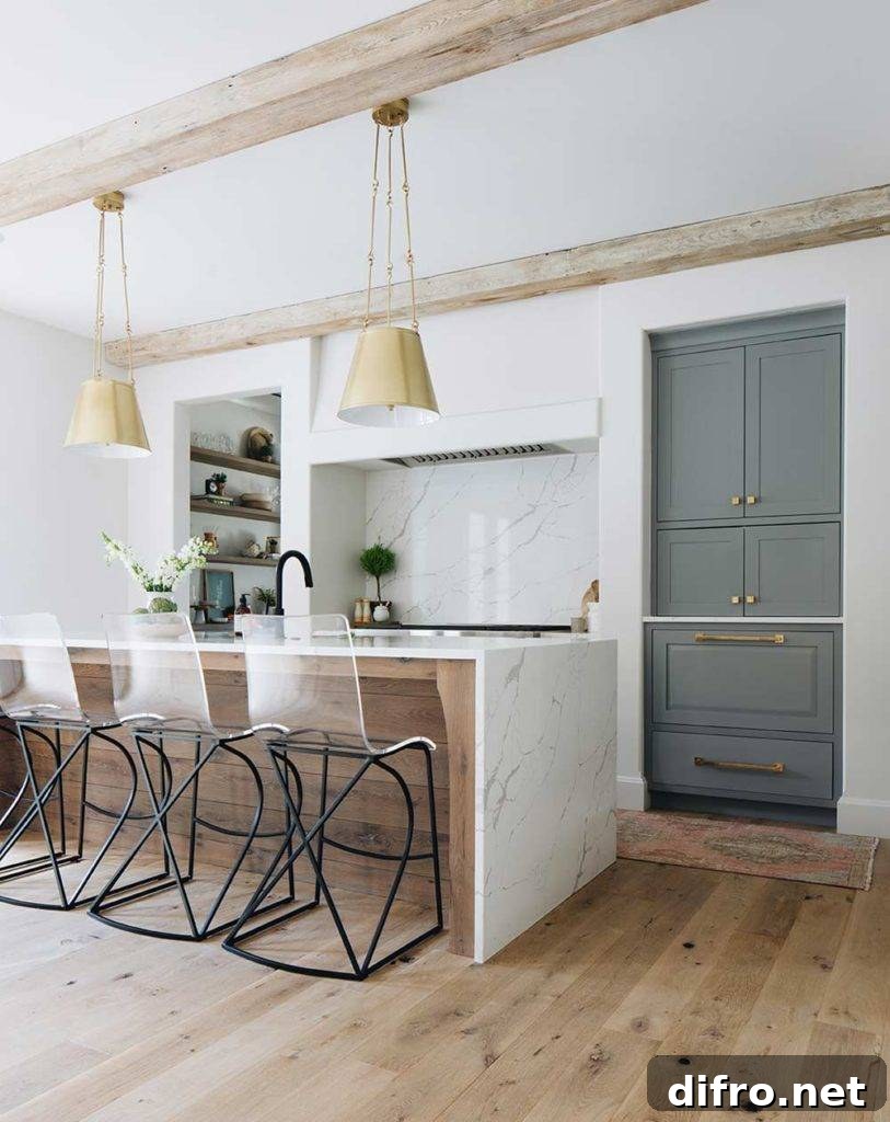 Transparent high chairs for marble kitchen counter