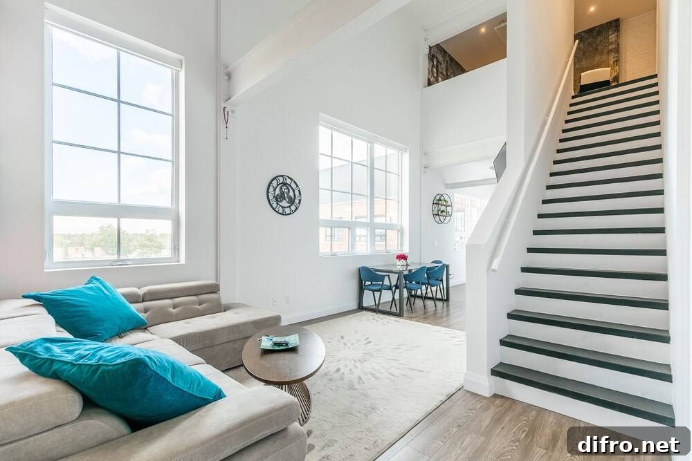 Loft apartment with large living area
