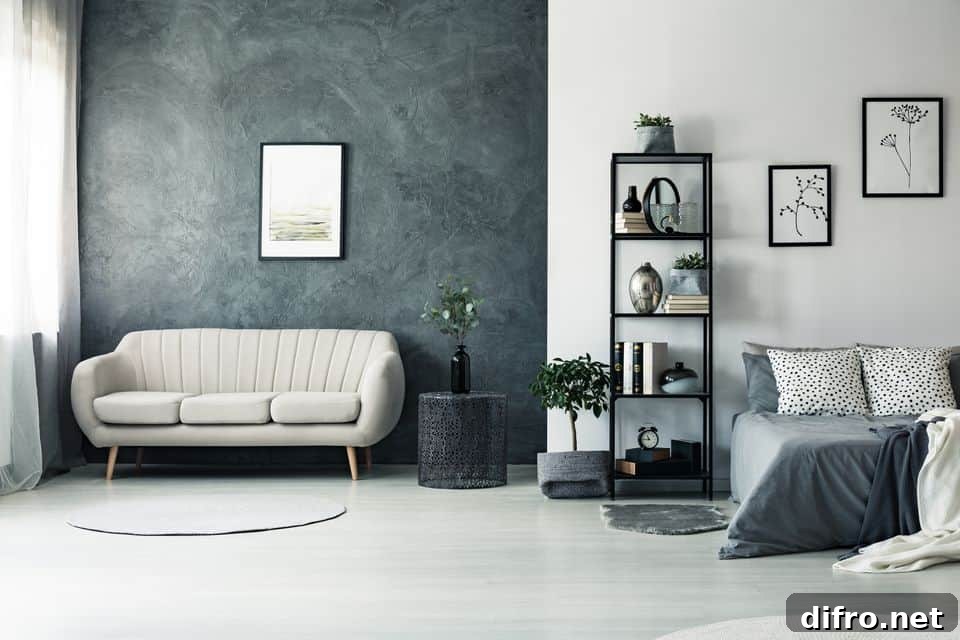 Bedroom with sofa on the corner