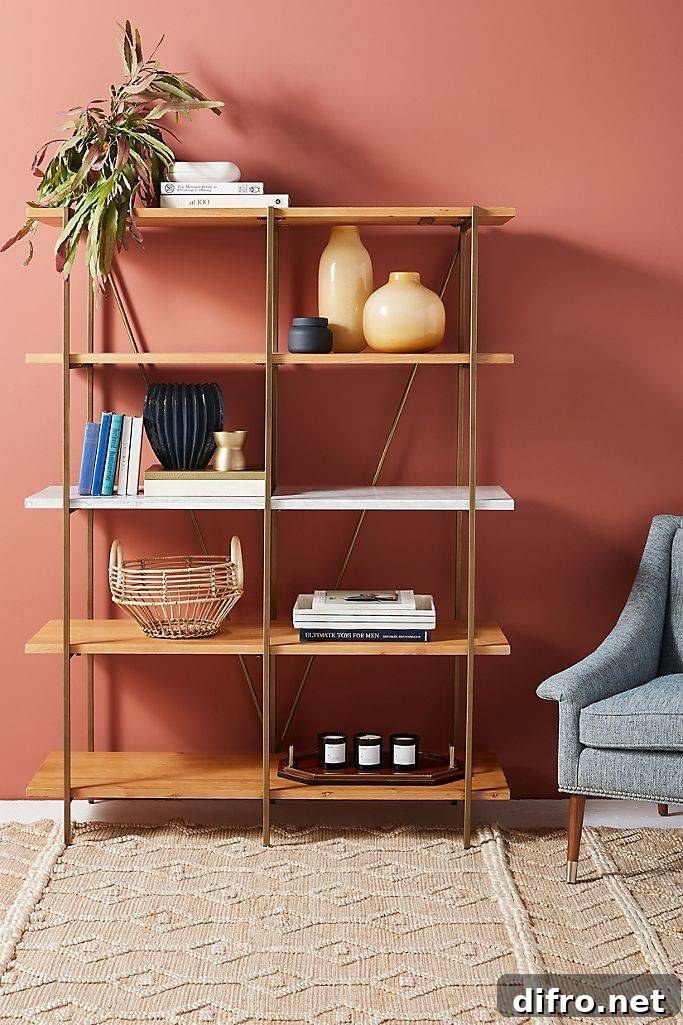 Minimal open shelving unit