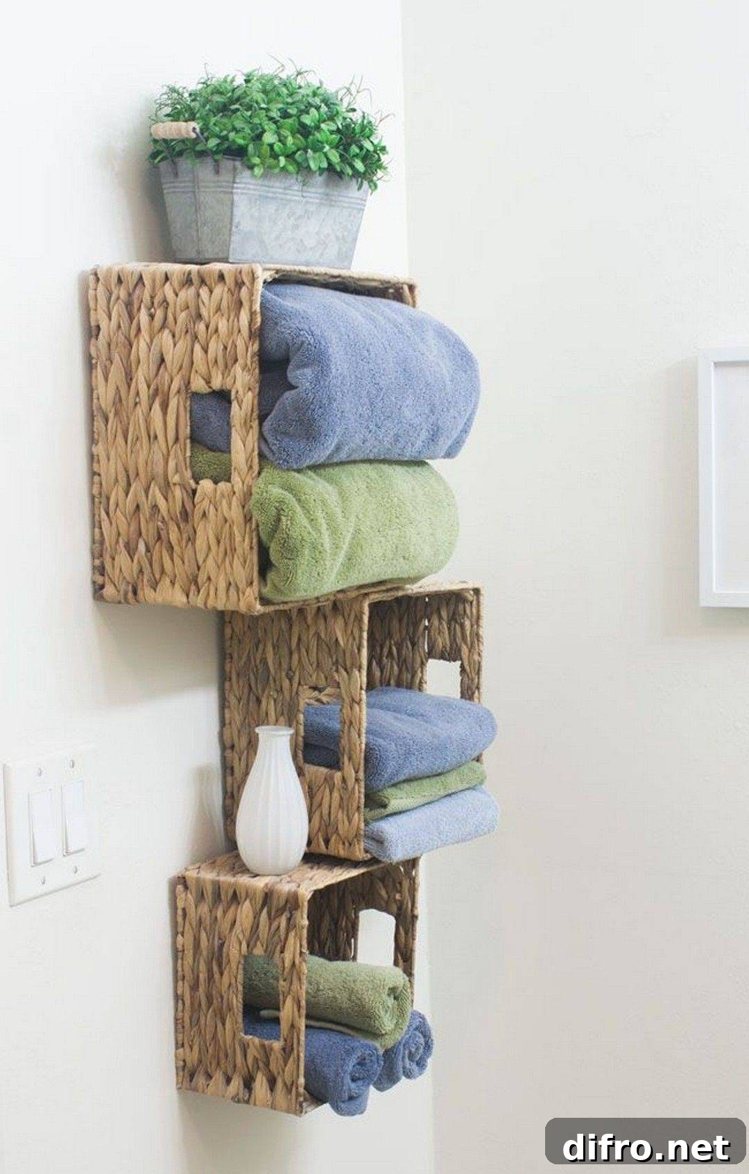 DIY basket turned into a shelf