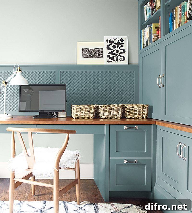 Teal that mixes blue and gray for a bright, sophisticated look