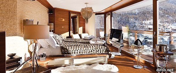 Private lounge area at Chalet Zermatt Peak
