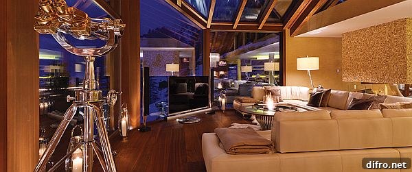 Dining area with panoramic views at Chalet Zermatt Peak