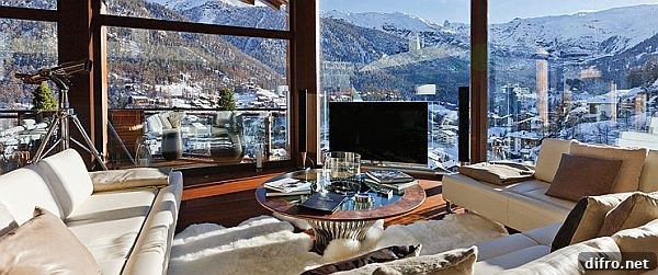 Luxurious bedroom interior at Chalet Zermatt Peak