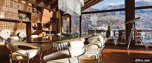 Private spa and relaxation area at Chalet Zermatt Peak