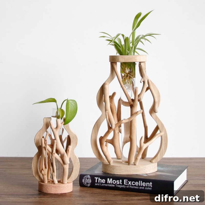 Wooden Flower Vase