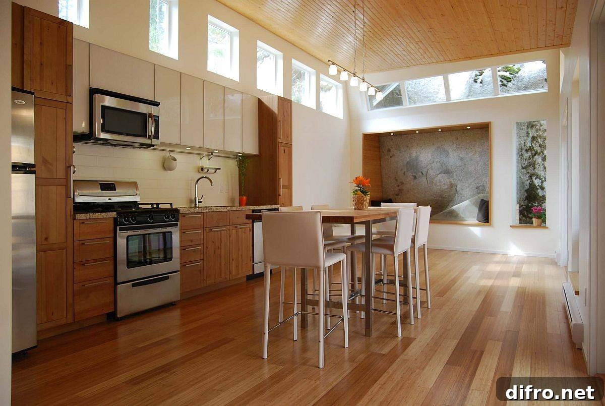 Kitchen and dining area bathed in natural light