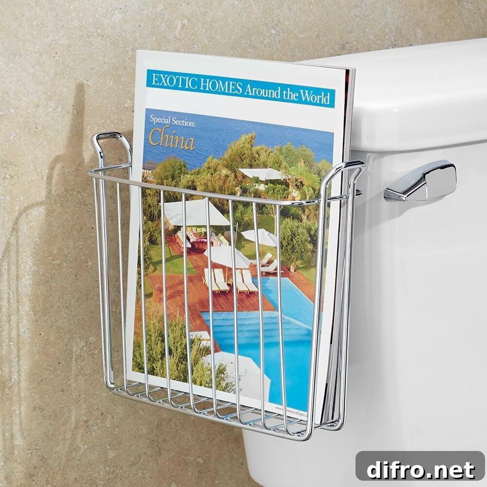 Over-the-Tank Bathroom Magazine Holder