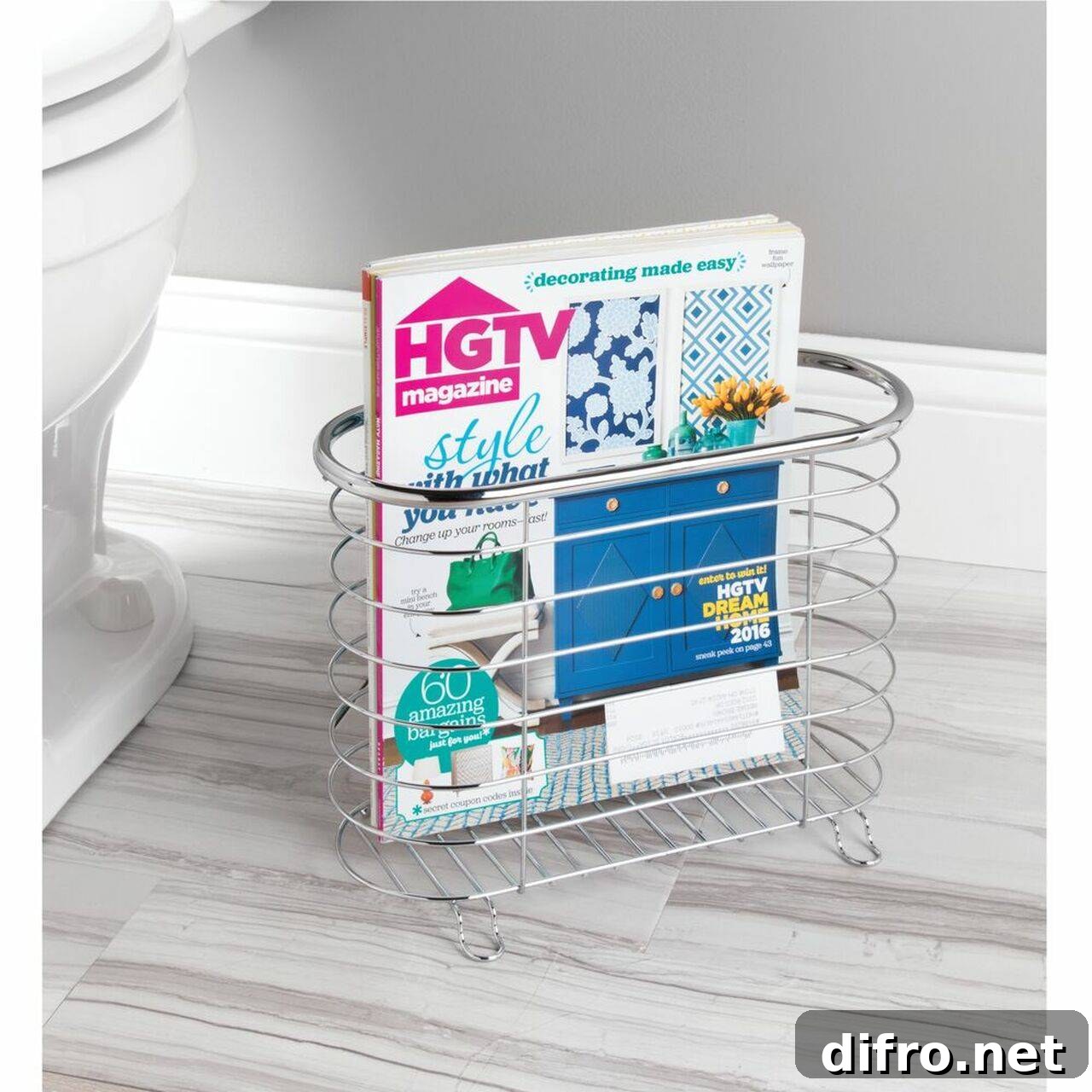 Freestanding Bathroom Magazine Holder