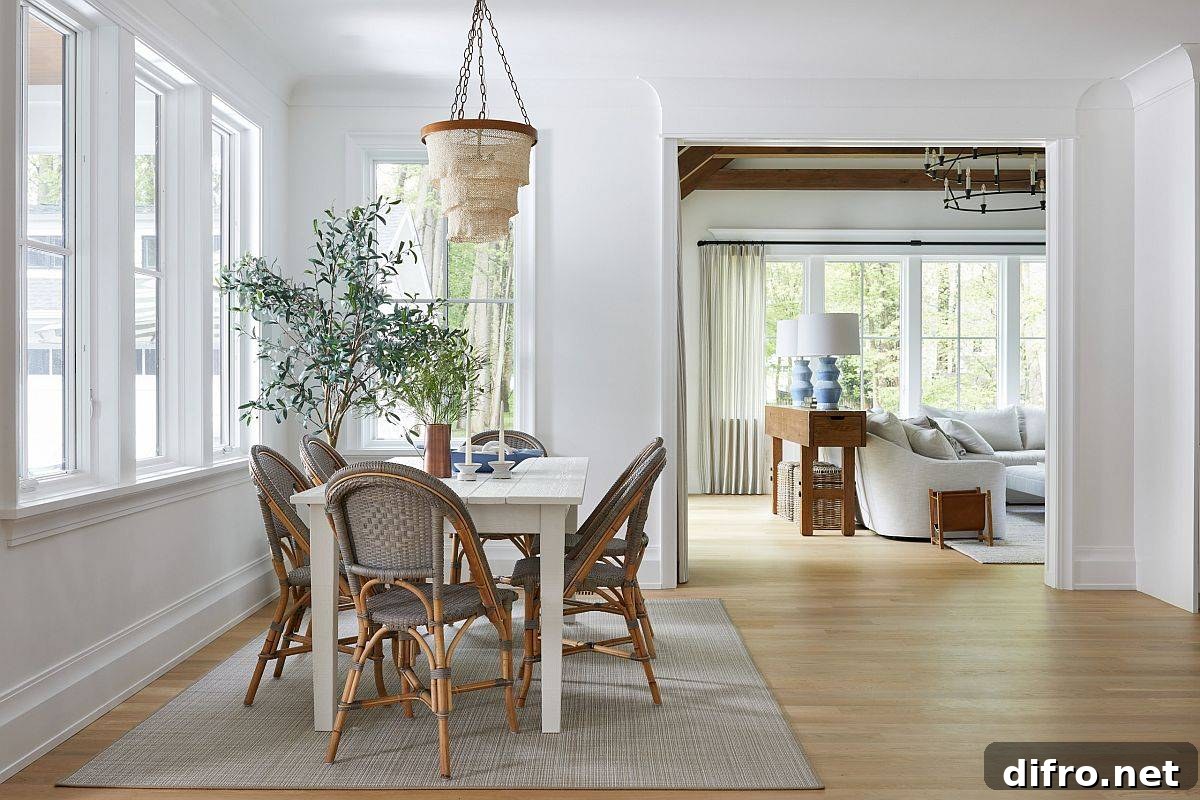 Greenery in the dining area