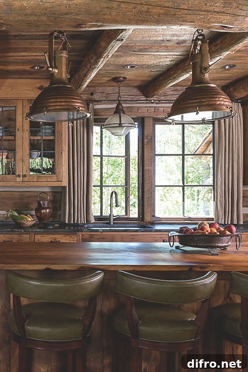Apples on rustic kitchen counter