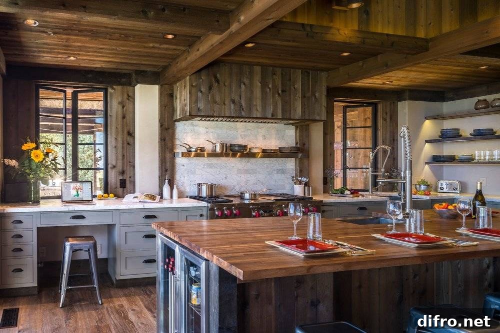 Table setting in kitchen counter