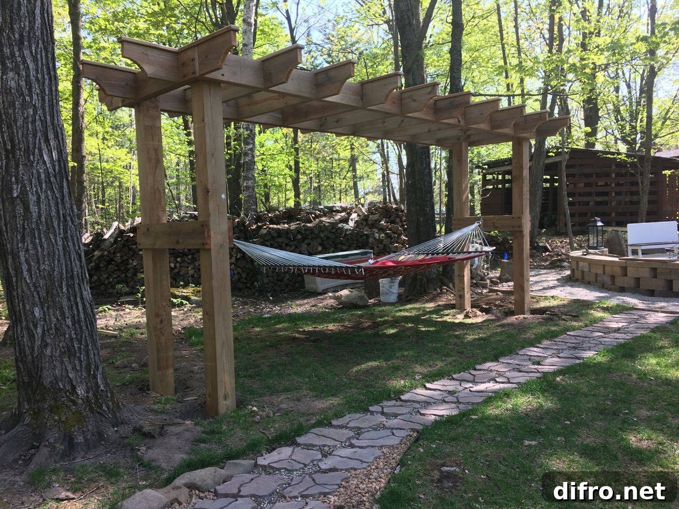 Hammock Hanging on Pergola