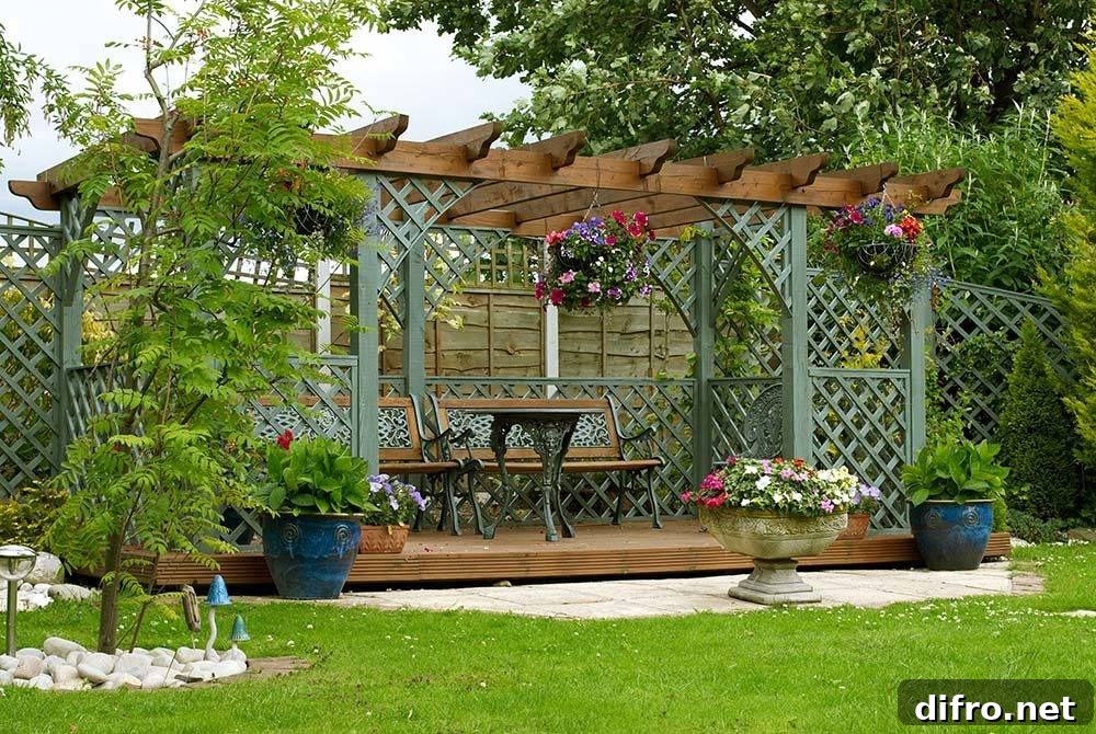 Potted Plants on Pergola