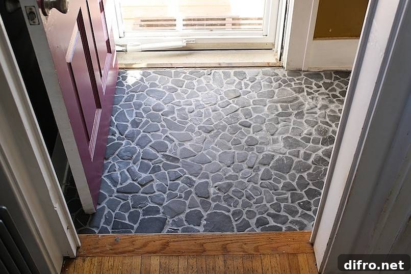 Stones on entryway