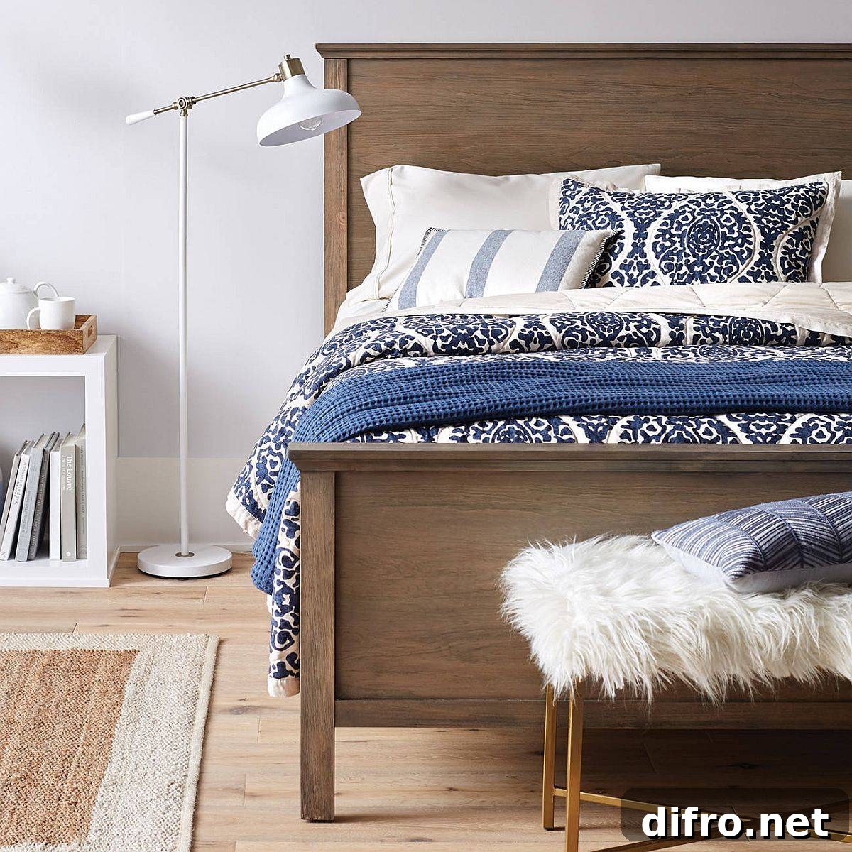 Bedding in beachy blue