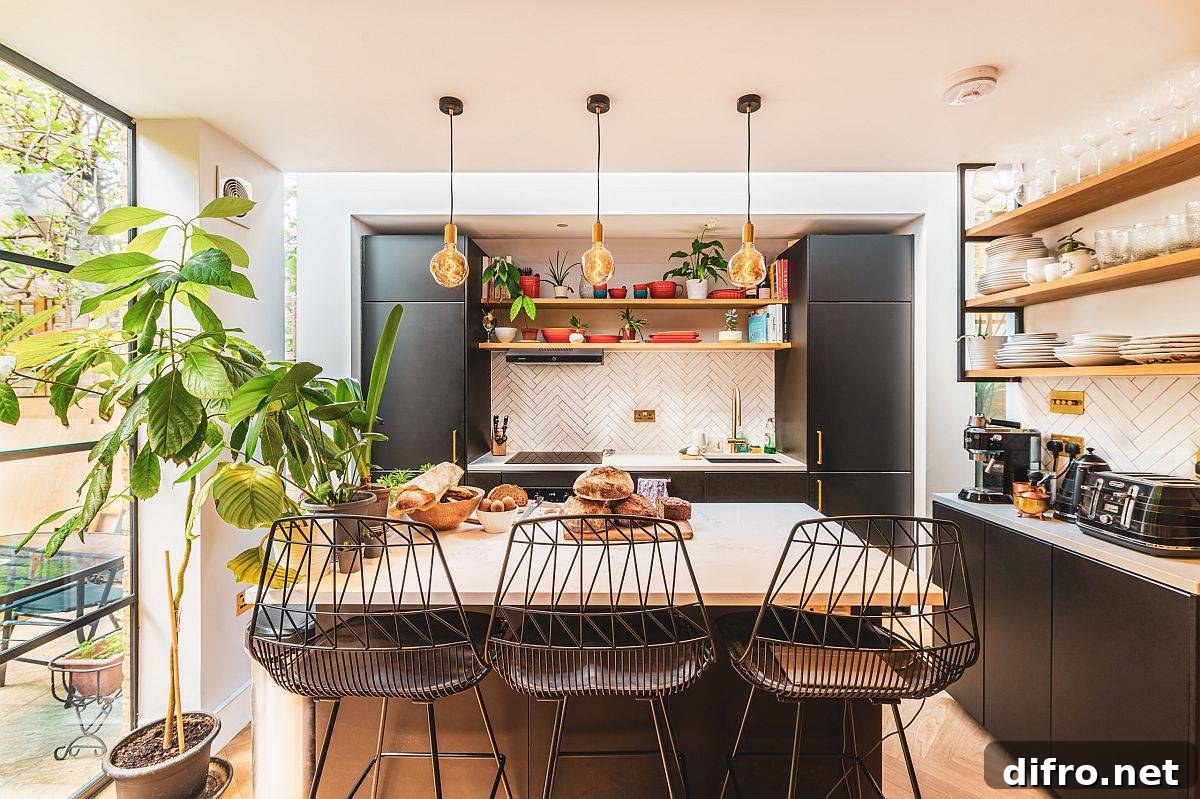 Gorgeous modern eclectic kitchen with industrial elements